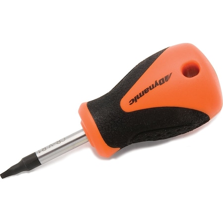 Dynamic Tools No 1 Square Recess Stubby Screwdriver, Comfort Grip Handle D062205